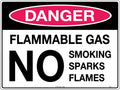600x400mm Flammable Gas Danger Sign | Gas Storage Areas | Uniform Safety Signs