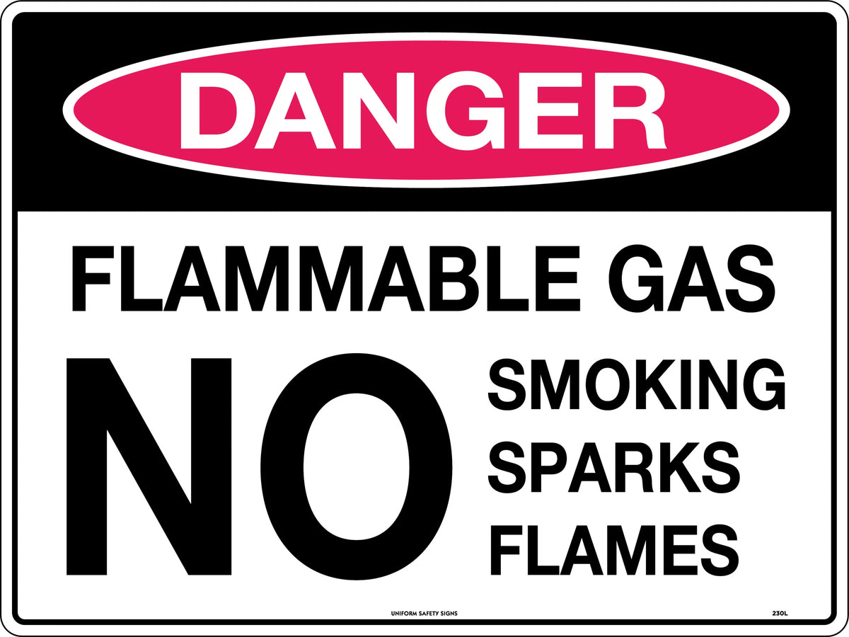 Metal Flammable Gas Danger Sign | Gas Storage Areas | Uniform Safety Signs