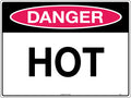Metal Danger Hot Sign | Industrial Plant Rooms | Uniform Safety Signs