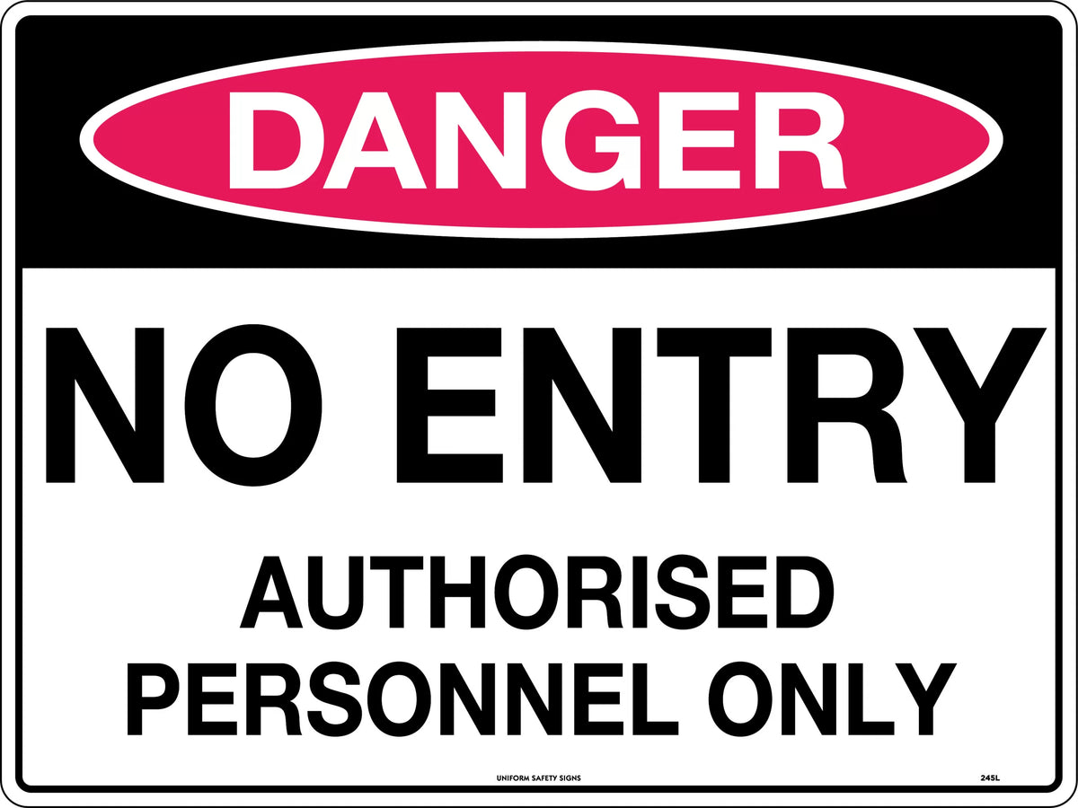 450x300mm Danger No Entry Sign | Restricted Areas | Uniform Safety Signs