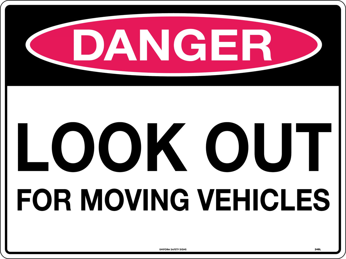 Poly Danger Moving Vehicles Sign | Construction Sites | Uniform Safety Signs