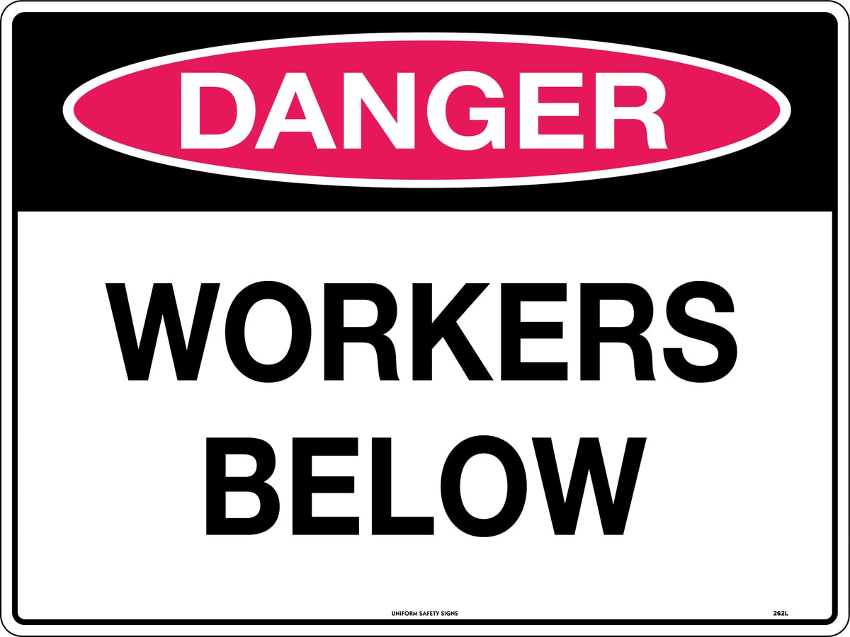 Workers 600x400mm Metal Danger Sign | Uniform Safety Signs
