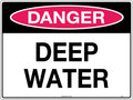 600x400mm Metal Danger Deep Water Sign | Marine Sites | Uniform Safety Signs