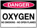 600x400mm Oxygen Danger Sign | Gas Storage Areas | Uniform Safety Signs