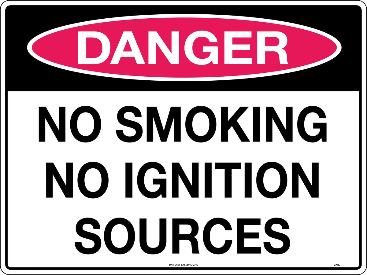 Metal Danger No Smoking Sign | Hazardous Zones | Uniform Safety Signs