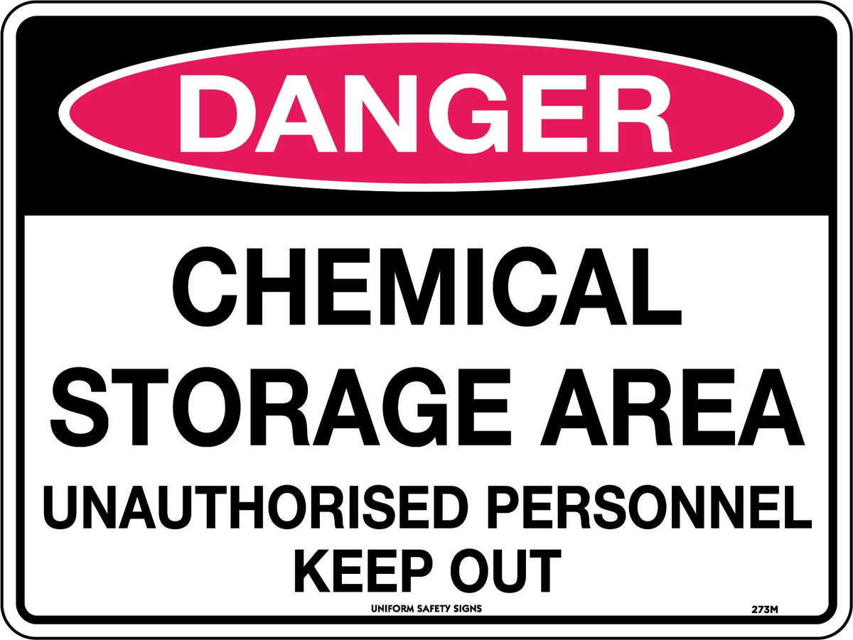 Metal Chemical Storage Danger Sign | Industrial Sites | Uniform Safety Signs