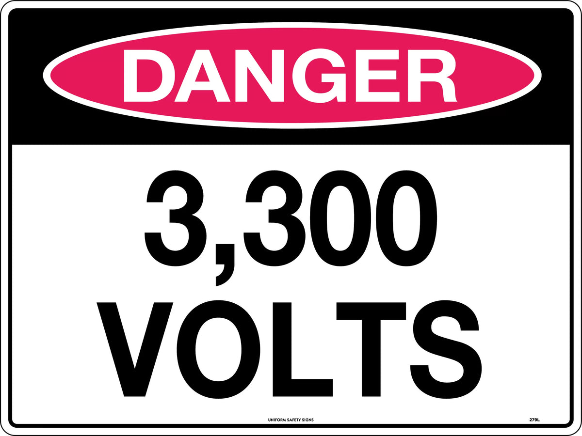 3,300 Volts Danger Sign | Electrical Substations | Uniform Safety Signs