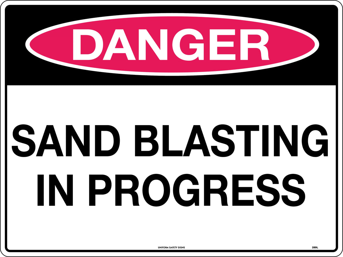 Corflute Danger Sand Blasting Sign | Industrial Sites | Uniform Safety Signs