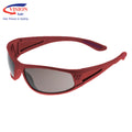 Tundra Safety Glasses - Metallic Red Frame and Smoke Lens | Vision Safe