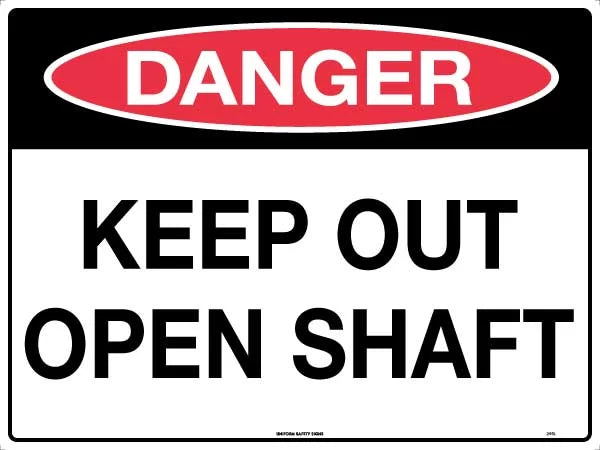 600x400mm Open Shaft Danger Sign | Construction Sites | Uniform Safety Signs