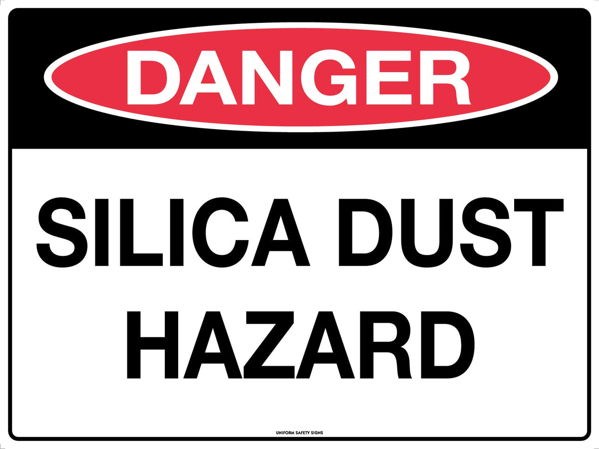 600x400mm Silica Dust Danger Sign | Construction Sites | Uniform Safety Signs