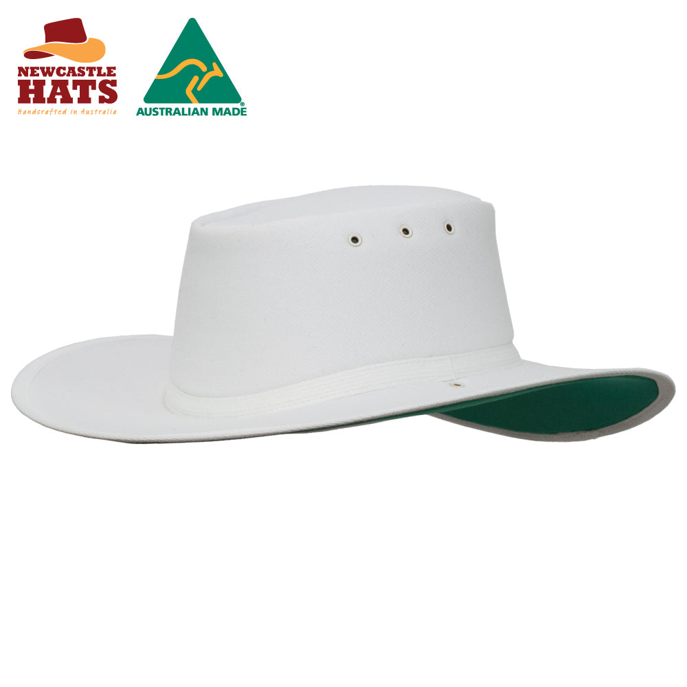 Gibson Wide Brim Hat - White and Bottle Green | Vision Safe