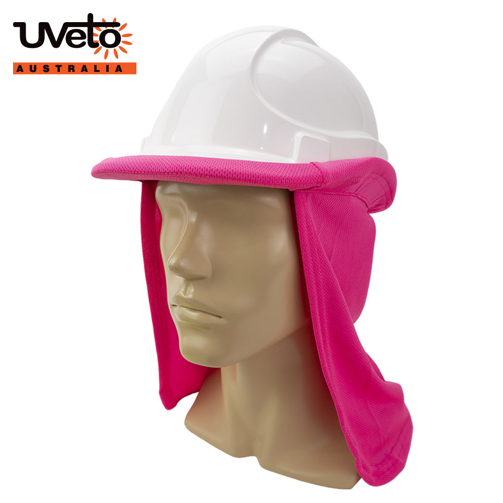 Hard Hat Micro Mesh Flap - High Visibility Pink | Vision Safe