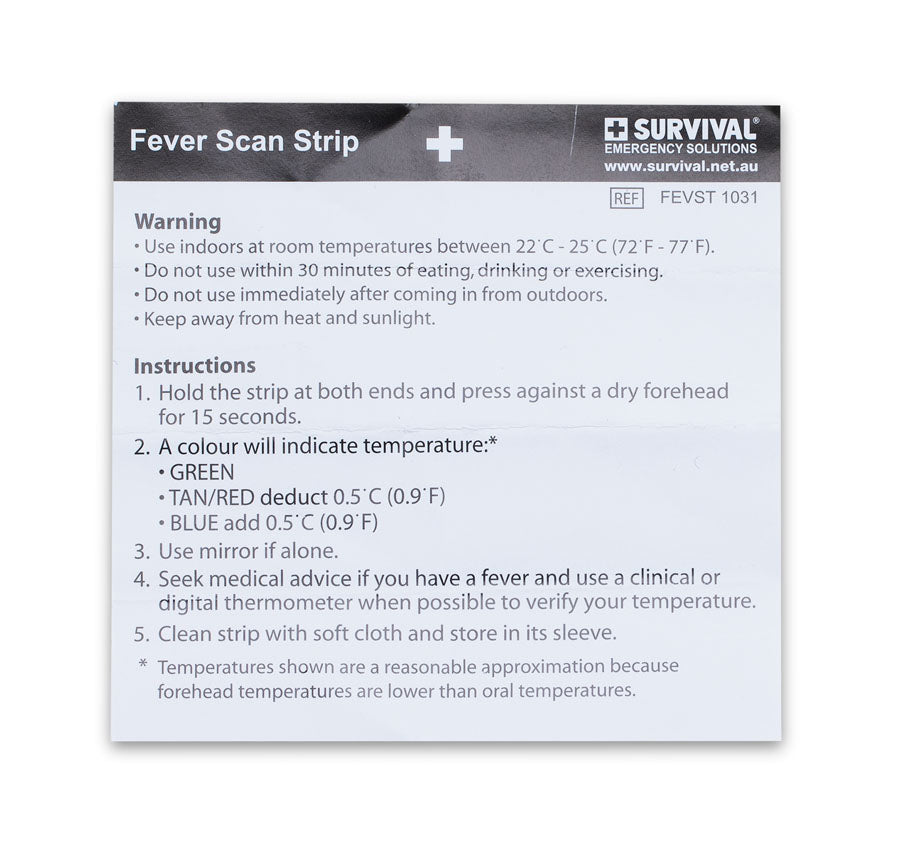 9cm x 1.5cm Fever Scan Strip | First Aid Kits | Survival, view 3