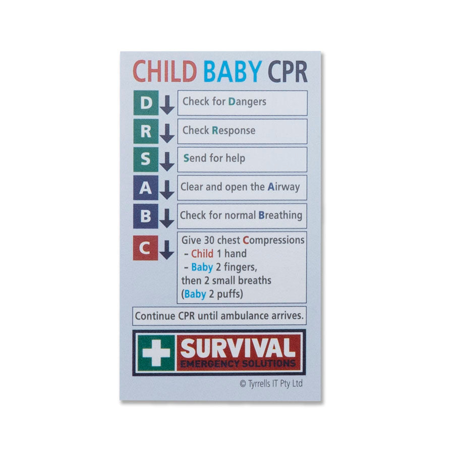 Double-Sided CPR Instruction Card | Emergency First Aid | Survival, view 3