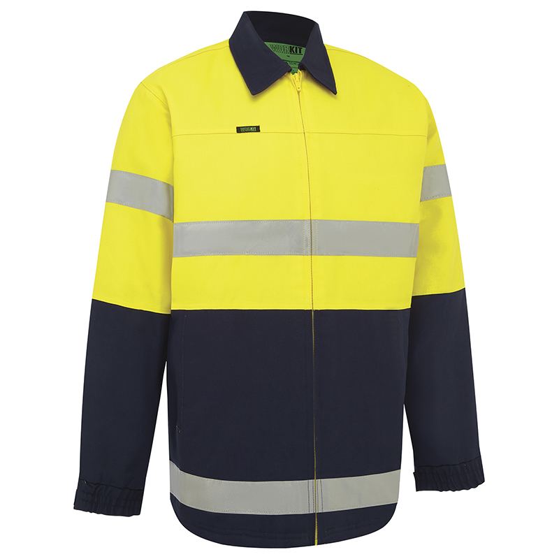 Hi Vis 2 Tone Cotton Drill Taped Jacket - view 2