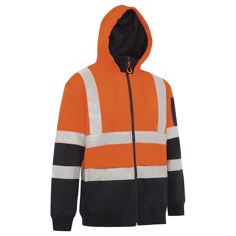 Hi Vis 2 Tone Full Zip Tech Fleece Taped Hoodie - view 1