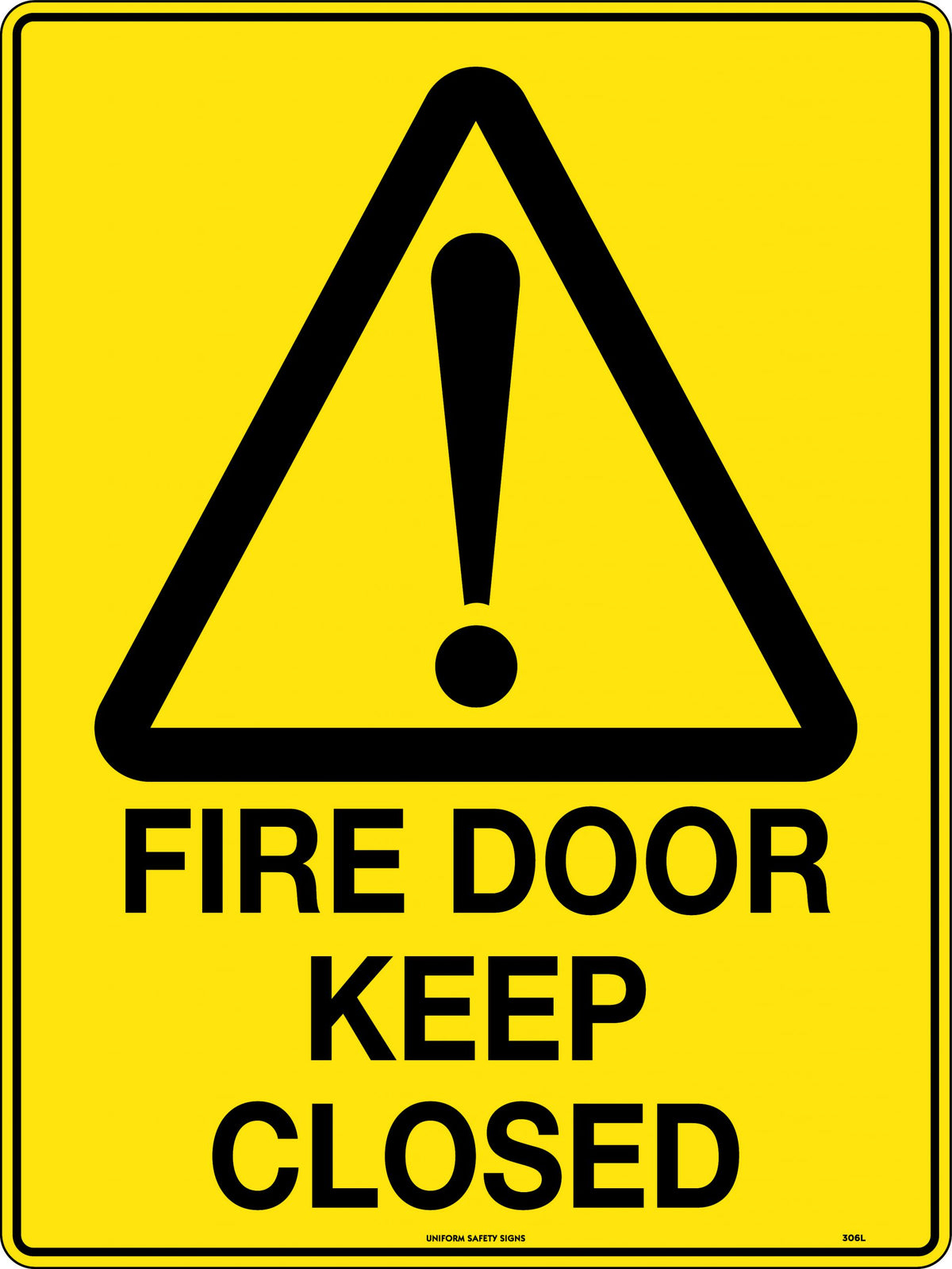 Closed Self Adhesive Fire Door Sign | Commercial Buildings | Uniform Safety Signs