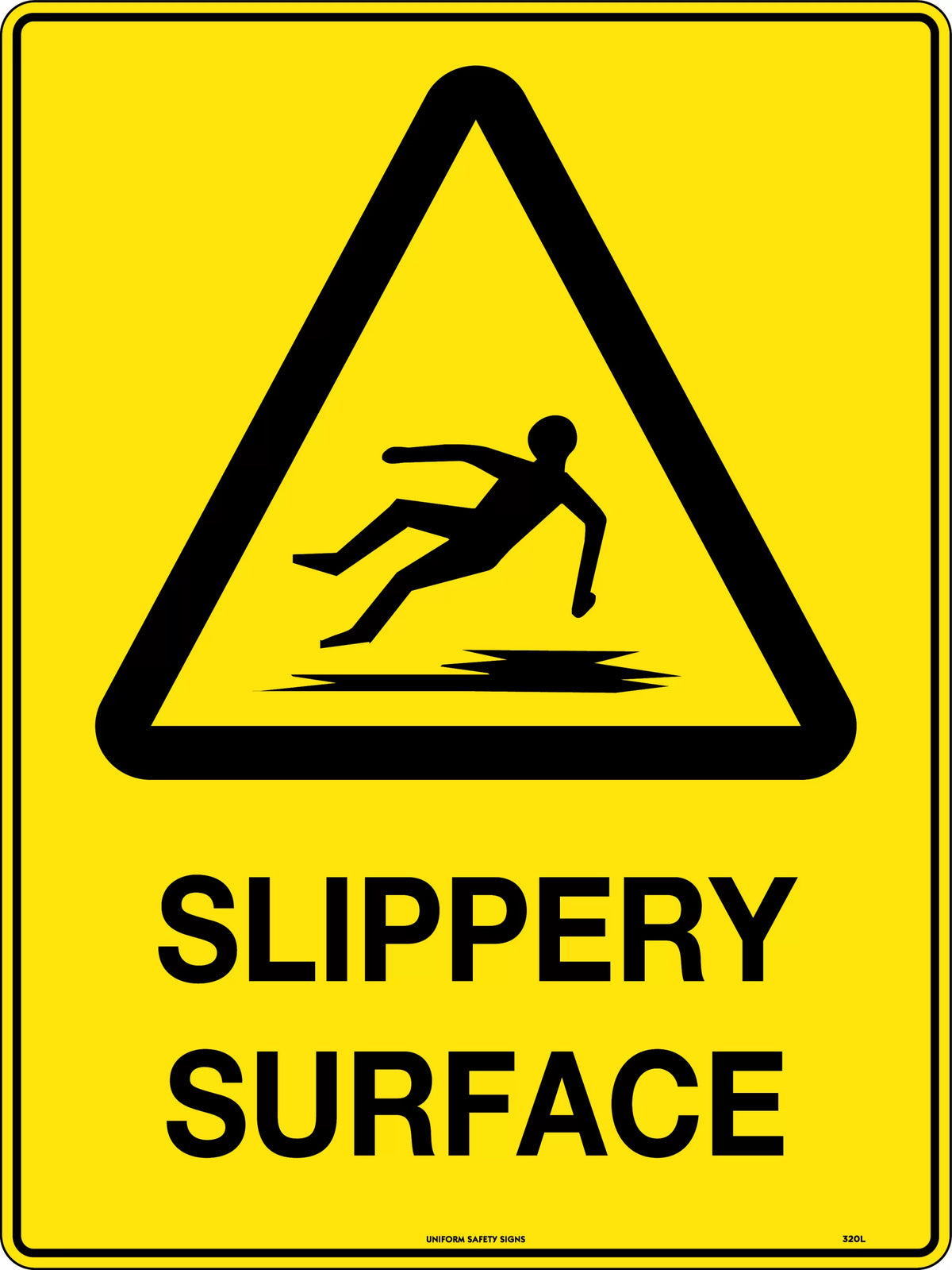 Self Adhesive Slippery Surface Sign | Wet Area Safety | Uniform Safety Signs