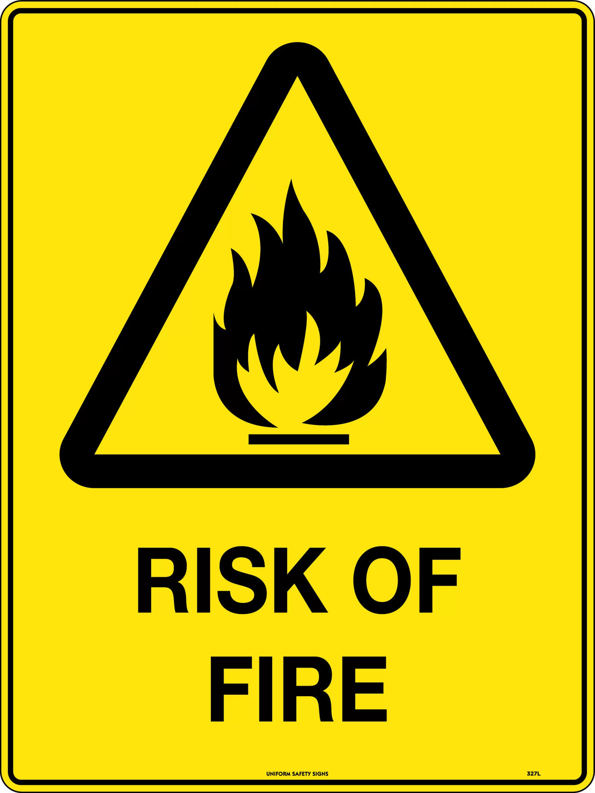 600x400mm Risk of Fire Sign | Industrial Workshops | Uniform Safety Signs