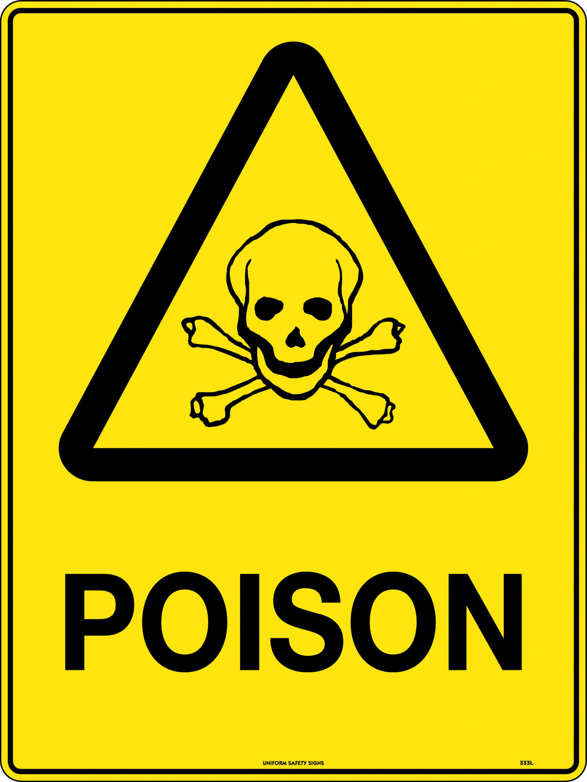 Metal Poison Warning Sign | Chemical Storage Areas | Uniform Safety Signs
