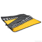 Rugged Xtremes SPANNER ROLL PVC 34 POCKET 780 x 550mm BLACK WITH YELLOW POCKETS