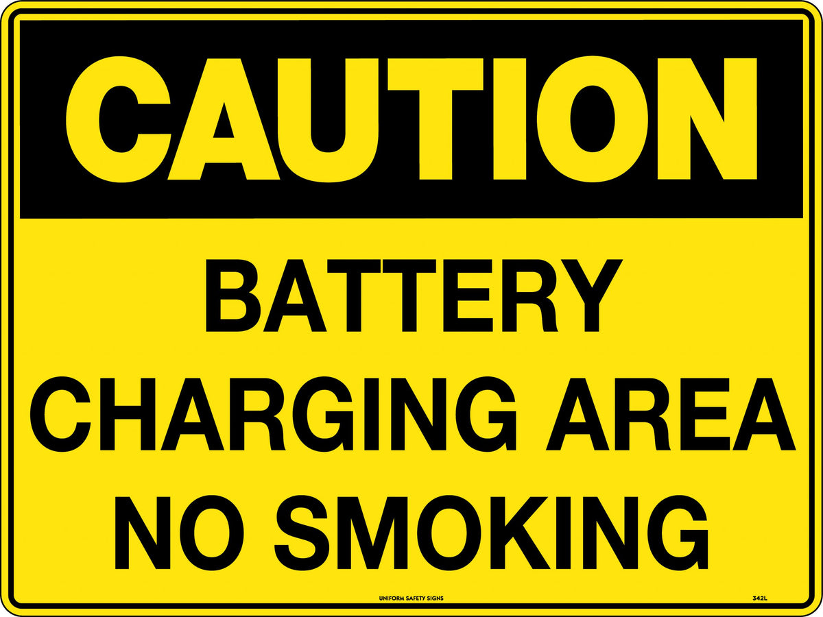 240x180mm Battery Charging Sign | Workshop Safety | Uniform Safety Signs