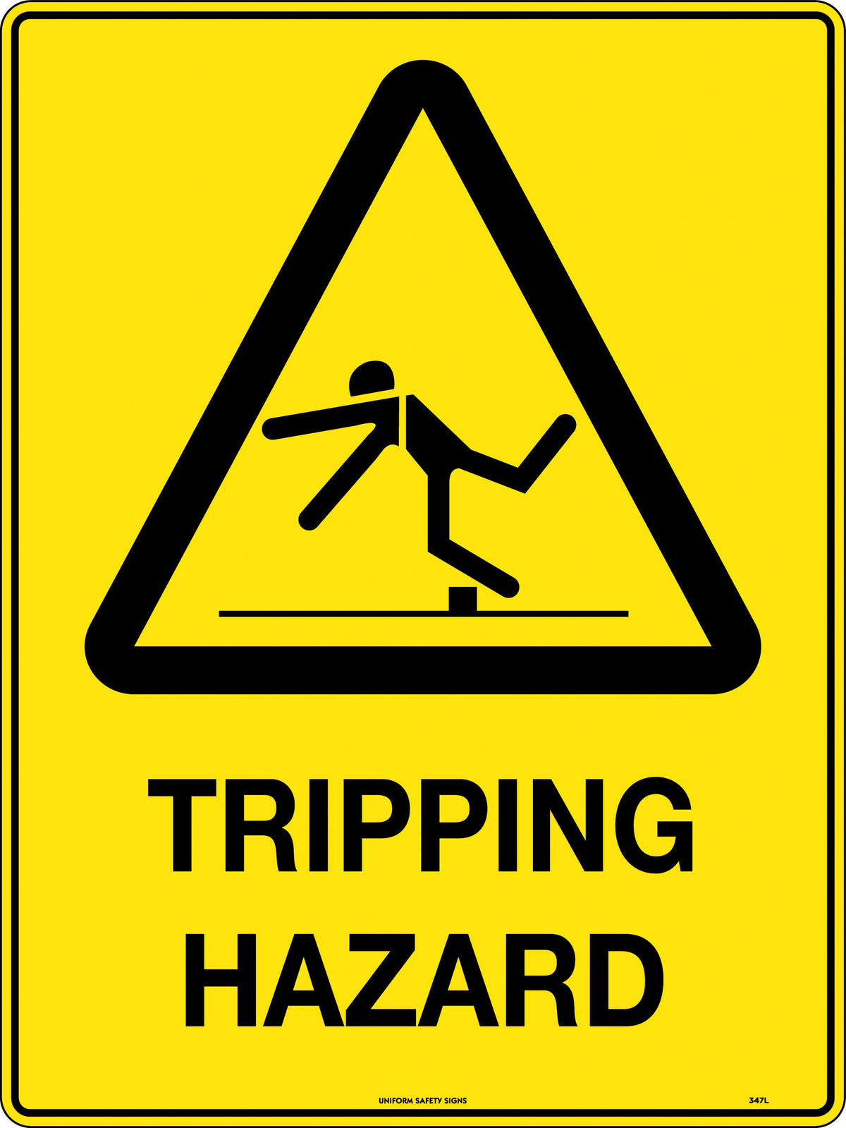 600x400mm Tripping Hazard Sign | Industrial Workspaces | Uniform Safety Signs