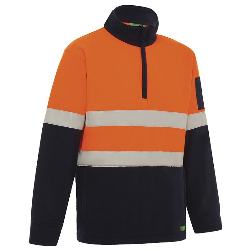 Hi Vis 2 Tone 1/4 Zip Taped Polar Fleece Jumper - view 1