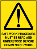600x400mm SWP Caution Sign | Industrial Worksites | Uniform Safety Signs