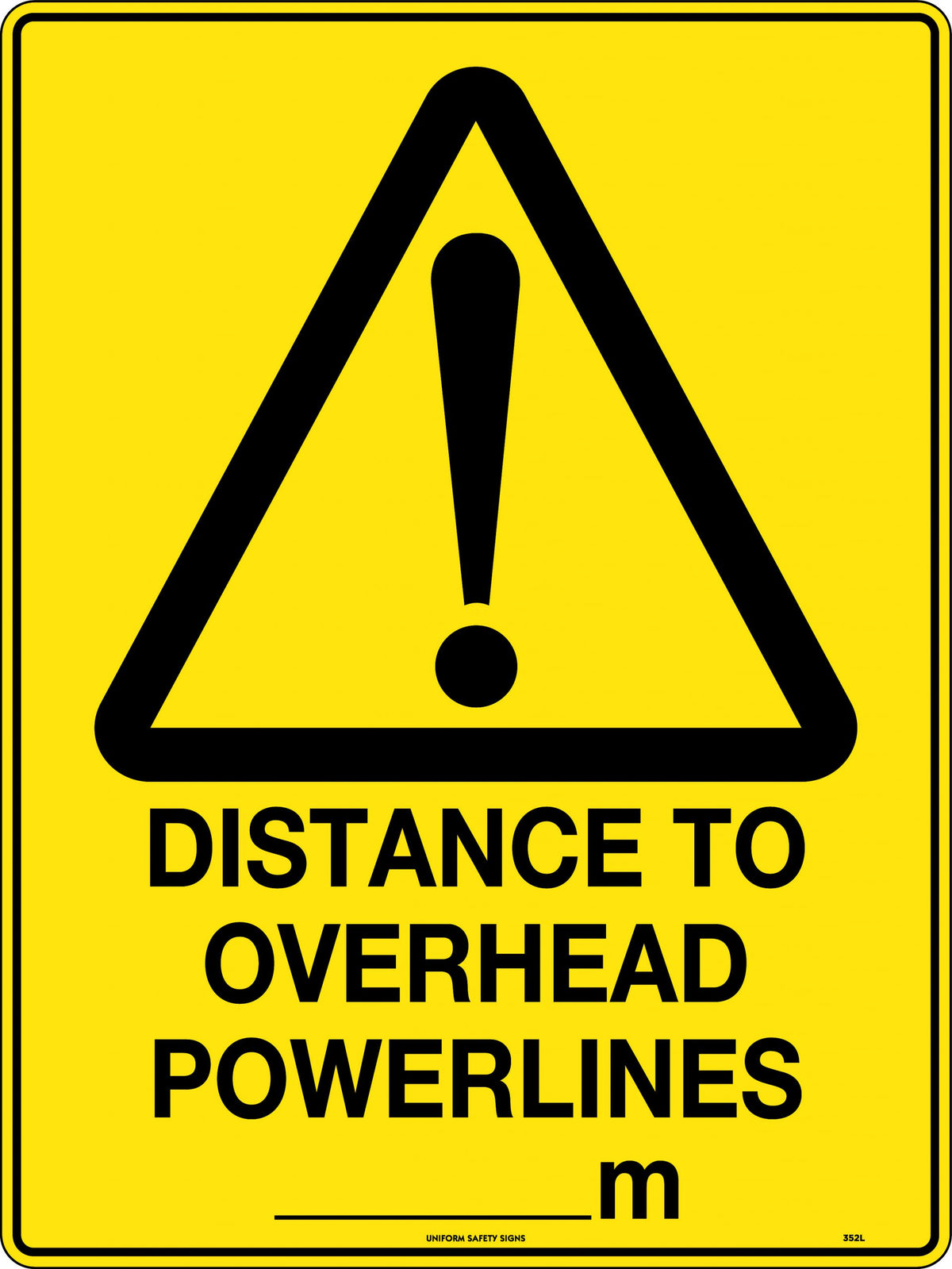 Poly Overhead Powerline Sign | Construction Sites | Uniform Safety Signs