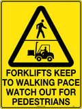 Metal Forklift Pace Sign | Warehouse Traffic Control | Uniform Safety Signs
