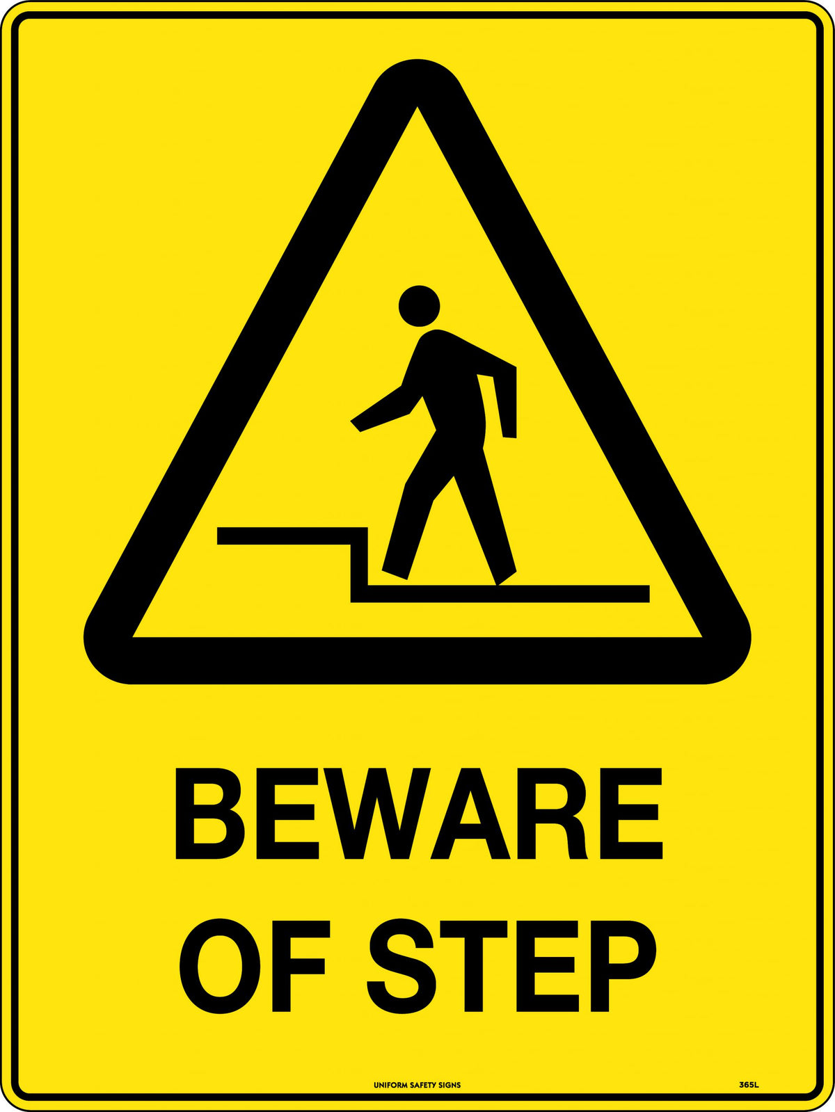 Poly Beware of Step Sign | Warehouse & Office | Uniform Safety Signs