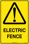 Metal Caution Electric Fence Sign | Rural & Industrial Sites | Uniform Safety Signs