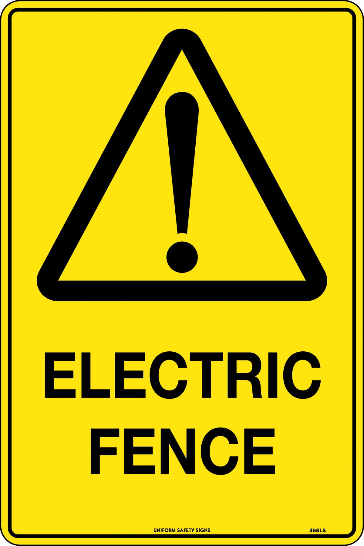 Metal Caution Electric Fence Sign | Rural & Industrial Sites | Uniform Safety Signs