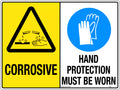 Self Adhesive Corrosive PPE Sign | Chemical Storage | Uniform Safety Signs