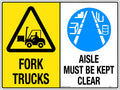 Metal Fork Truck Aisle Sign | Warehouse Traffic | Uniform Safety Signs