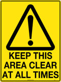 Times Metal Keep This Area Clear Sign | Warehouse & Site | Uniform Safety Signs