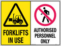 450x300mm Forklift Warning Sign | Warehouse & Loading Docks | Uniform Safety Signs