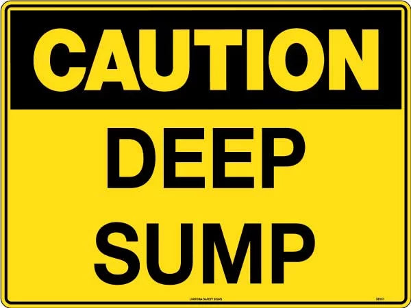 600x400mm Deep Sump Caution Sign | Mining & Construction | Uniform Safety Signs