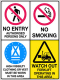 600x400mm Multi Warning Sign | Warehouse & Loading Docks | Uniform Safety Signs