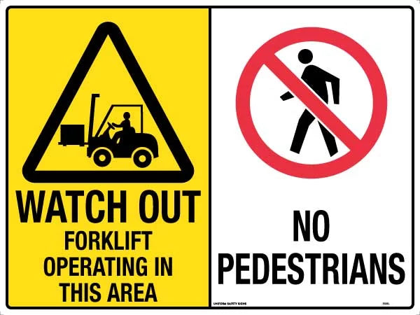 Corflute Forklift Warning Sign | Warehouse & Loading Docks | Uniform Safety Signs