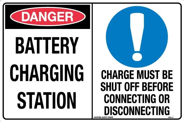 Metal Battery Charging Station Sign | Industrial Workshops | Uniform Safety Signs