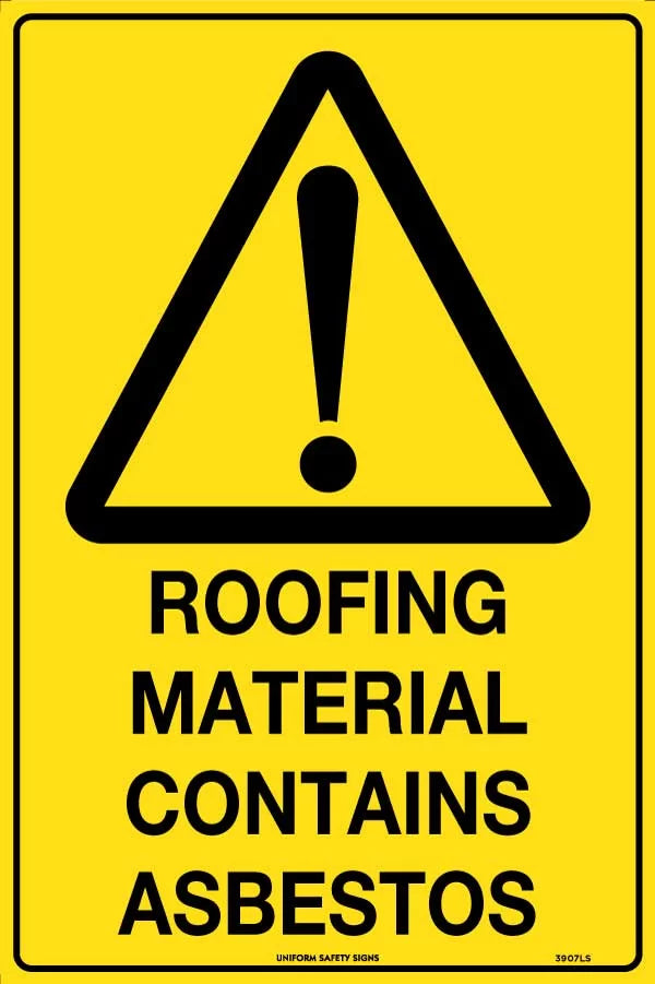 450x300mm Asbestos Roofing Sign | Industrial Sites | Uniform Safety Signs