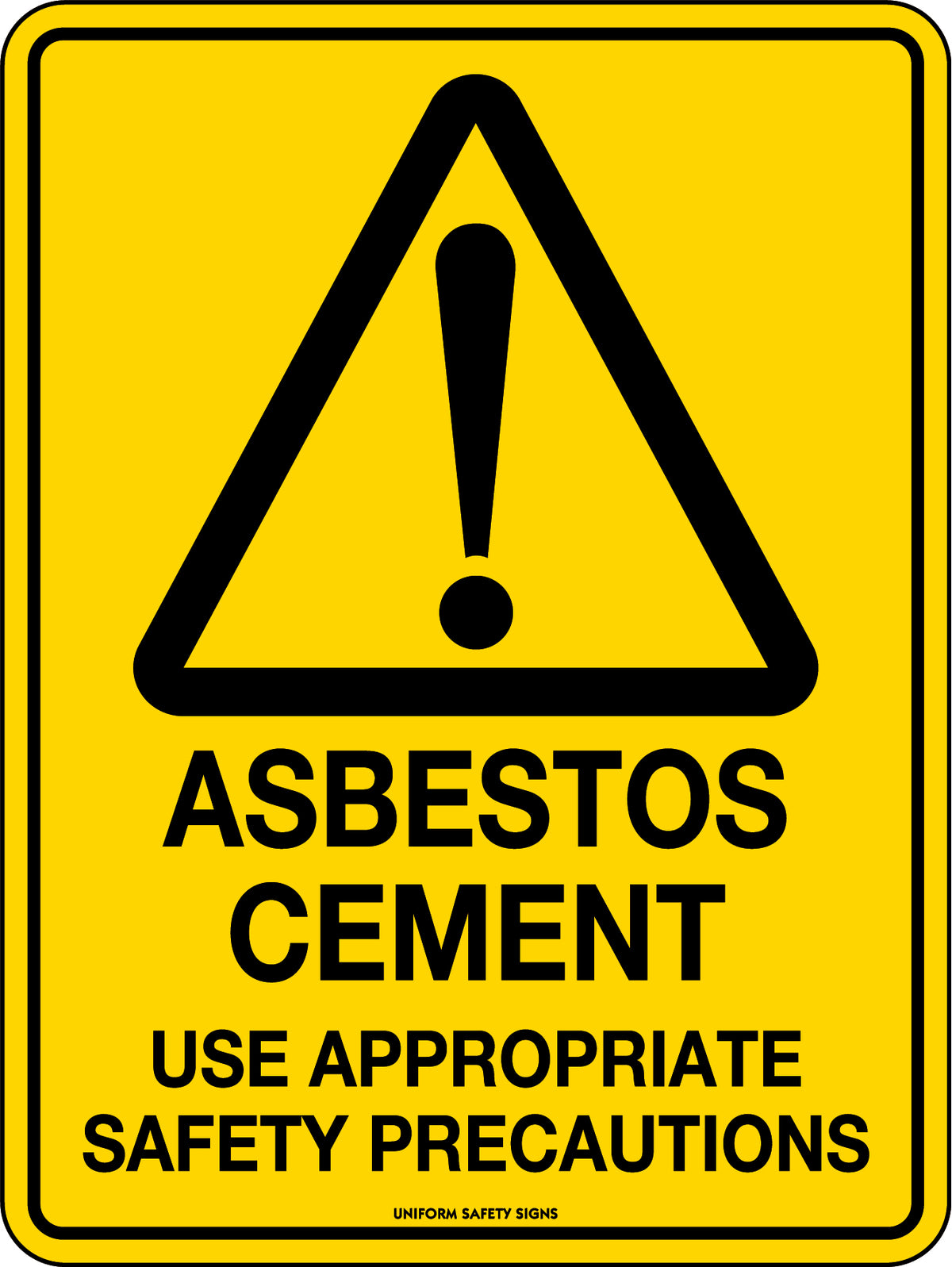 Metal Asbestos Cement Warning Sign | Site Remediation | Uniform Safety Signs