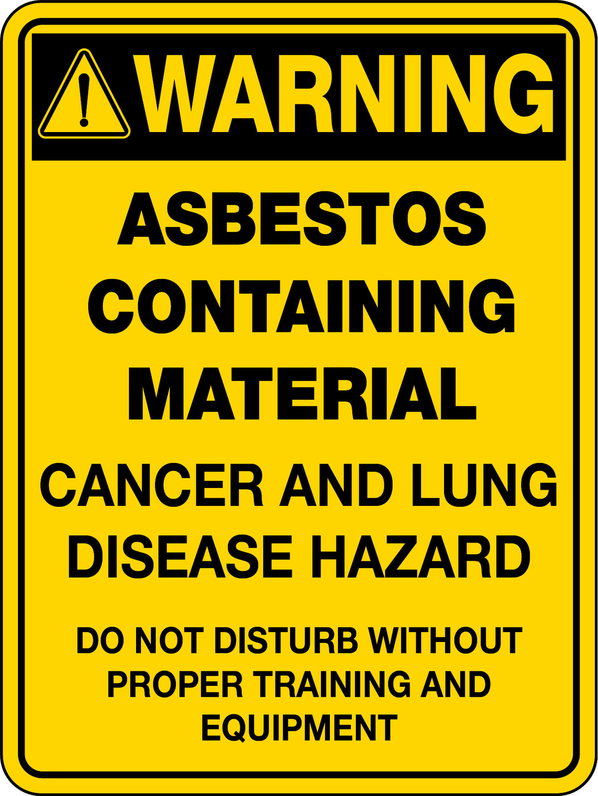 600x400mm Asbestos Hazard Sign | Industrial Sites | Uniform Safety Signs