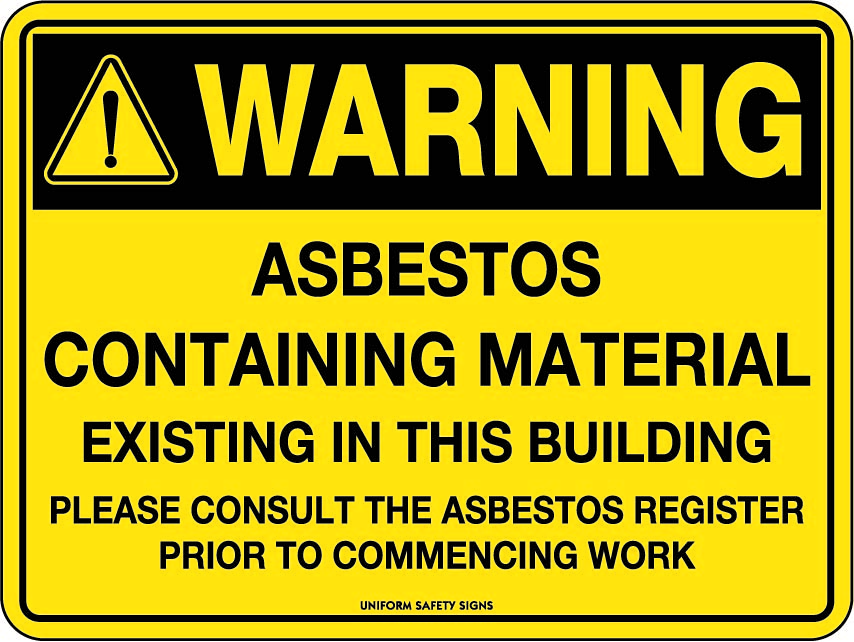 Metal Asbestos Warning Sign | Building Maintenance | Uniform Safety Signs