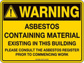 600x400mm Asbestos Warning Sign | Building Maintenance | Uniform Safety Signs