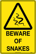 Poly Beware of Snakes Sign | Outdoor Site Safety | Uniform Safety Signs
