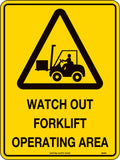 Poly Forklift Area Sign | Warehouse Traffic Control | Uniform Safety Signs